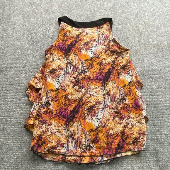 New Directions Top Womens S Sleeveless Layered Blouse Multicolor Abstract Flowy‎ - Picture 8 of 13